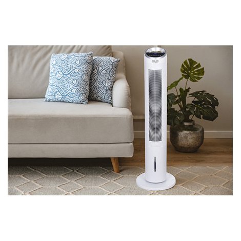 Adler | AD 7855 | Tower Air Cooler | White | Diameter 30 cm | Number of speeds 3 | Oscillation | 60 W | Yes - 6